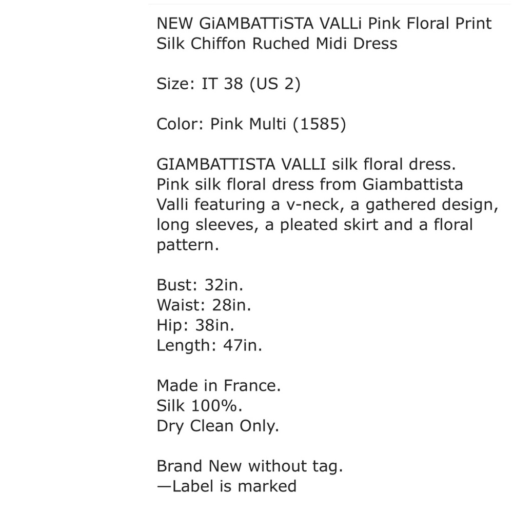 GiAMBATTiSTA VALLi Floral Silk Ruched Dress 38/2 - Picture 13 of 13